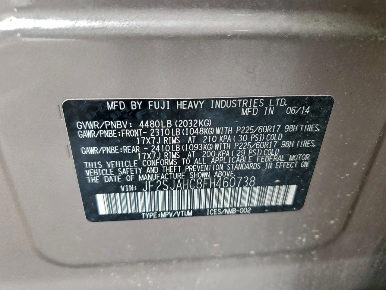 2015 SUBARU FORESTER 2.5I LIMITED photo 13