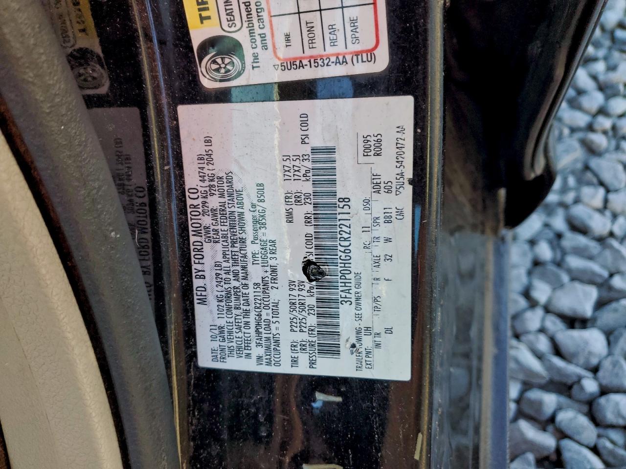 2012 FORD FUSION SE photo 13