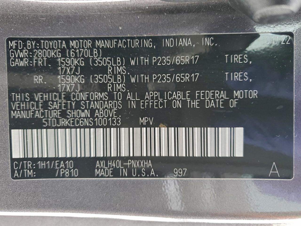 2022 TOYOTA SIENNA XLE photo 13