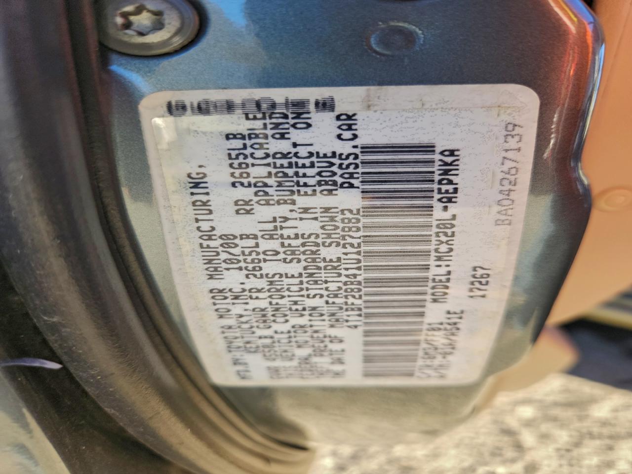 2001 TOYOTA AVALON XL photo 12