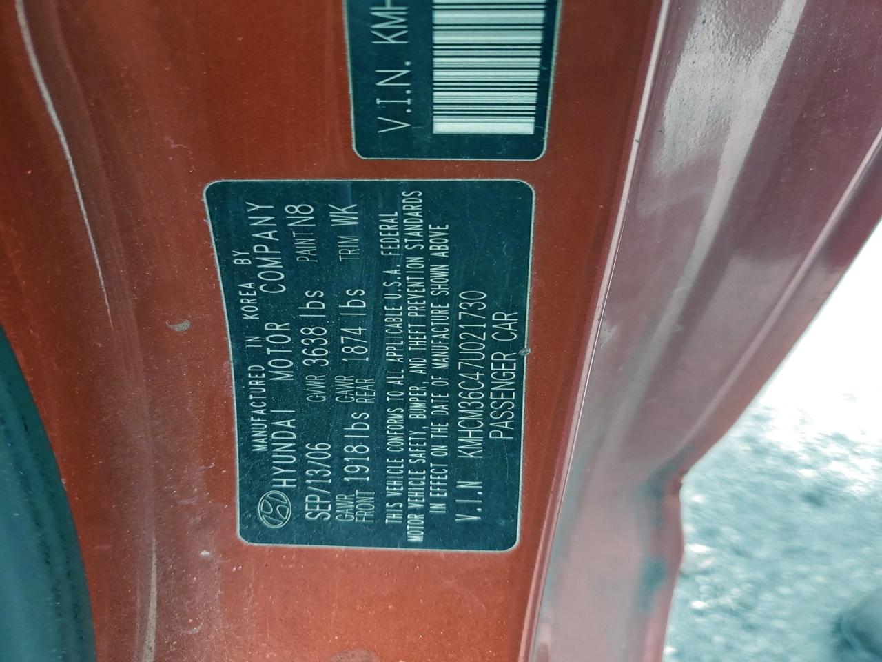 2007 HYUNDAI ACCENT GS photo 12