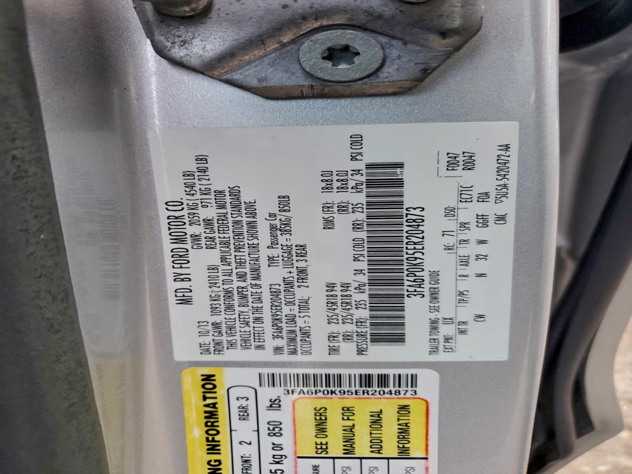2014 FORD FUSION TITANIUM photo 12