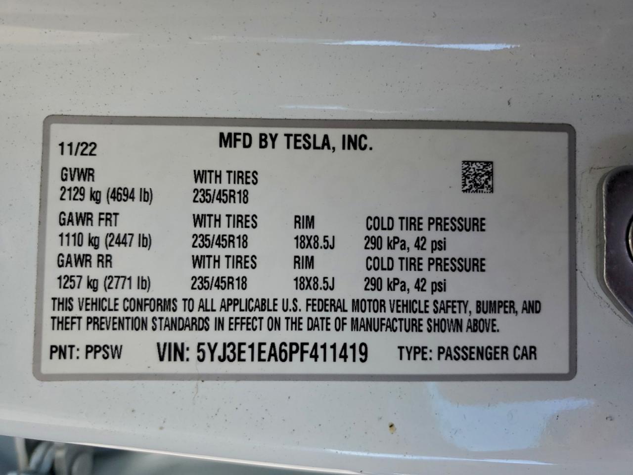 2023 TESLA MODEL 3 photo 13