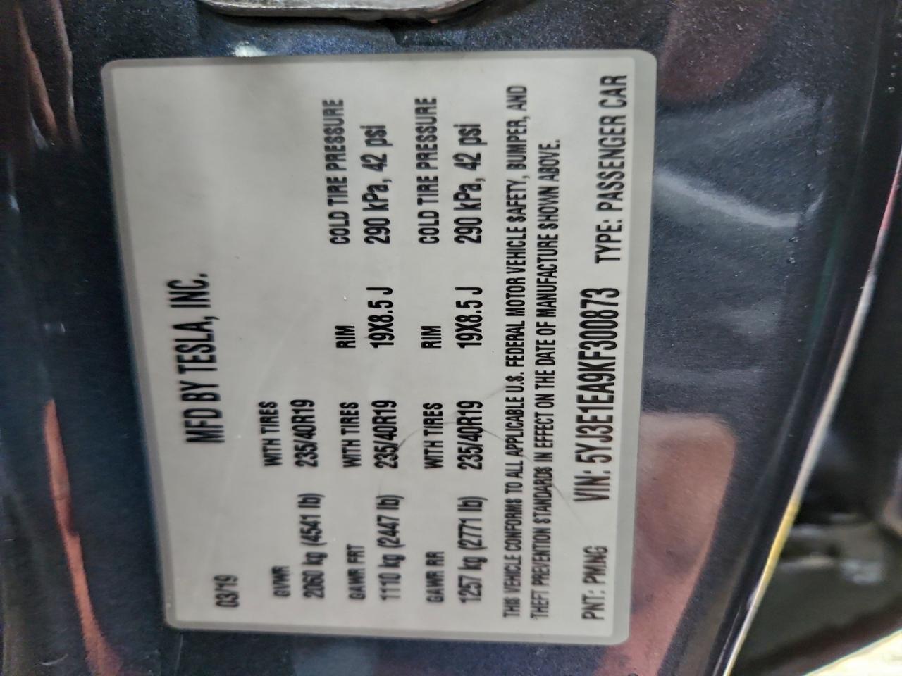 2019 TESLA MODEL 3 photo 23