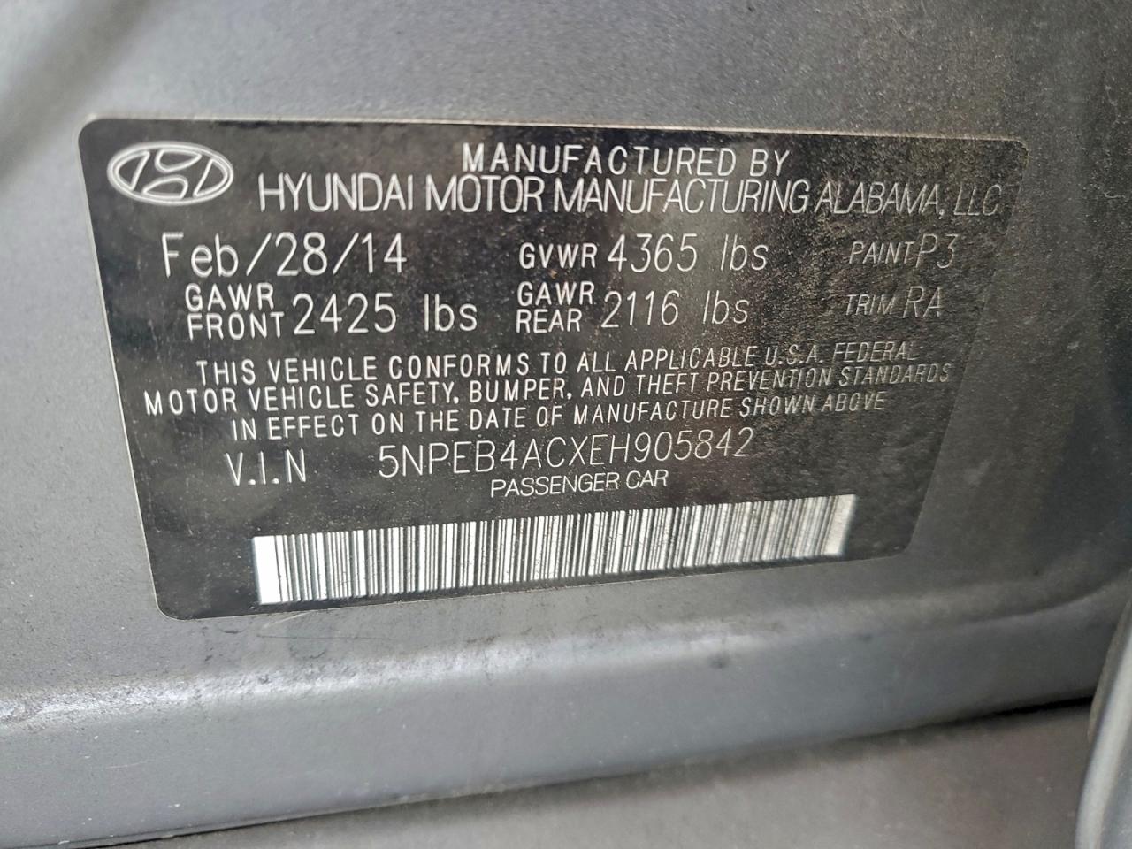 2014 HYUNDAI SONATA GLS photo 12