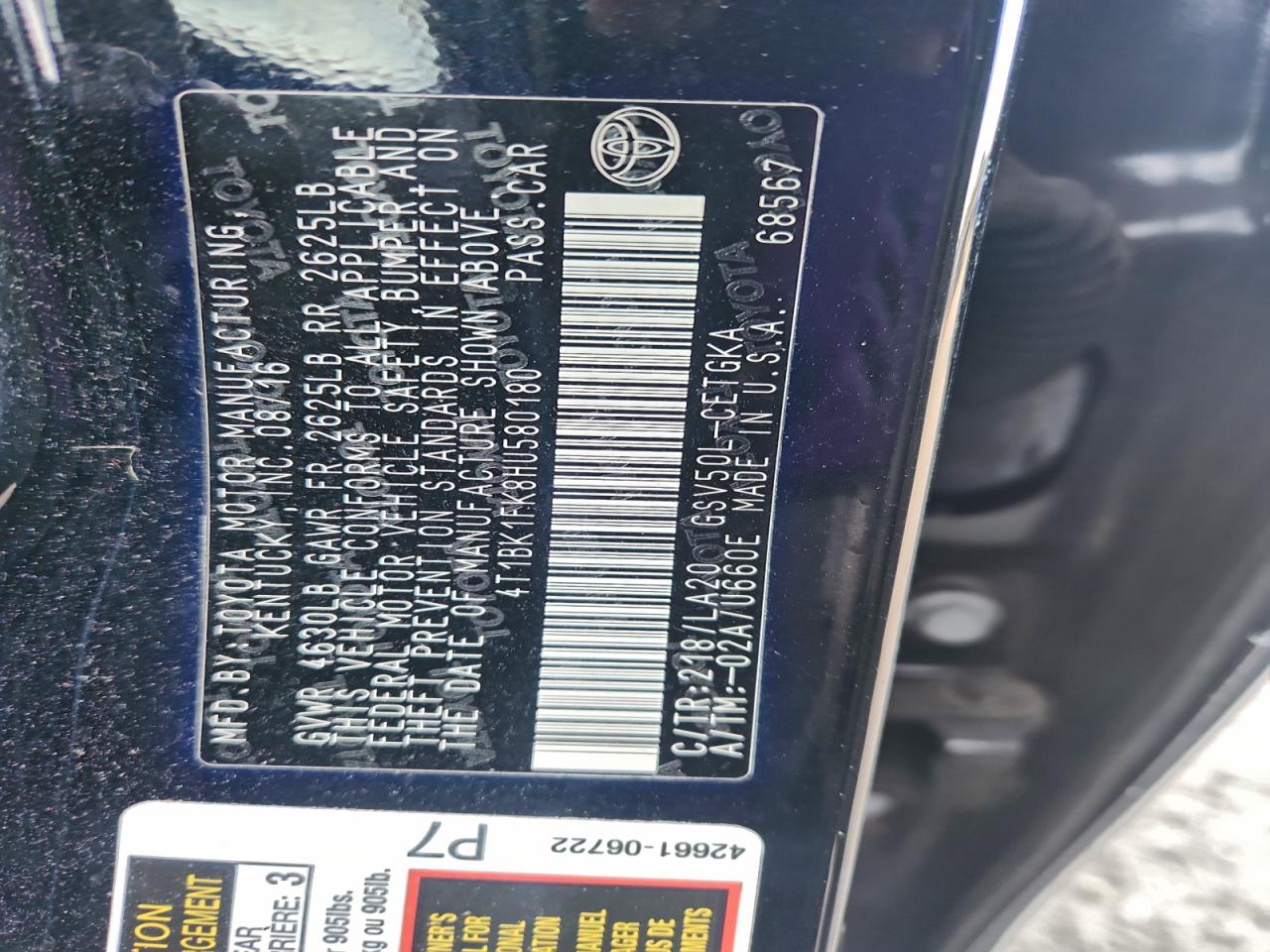 2017 TOYOTA CAMRY XSE photo 12
