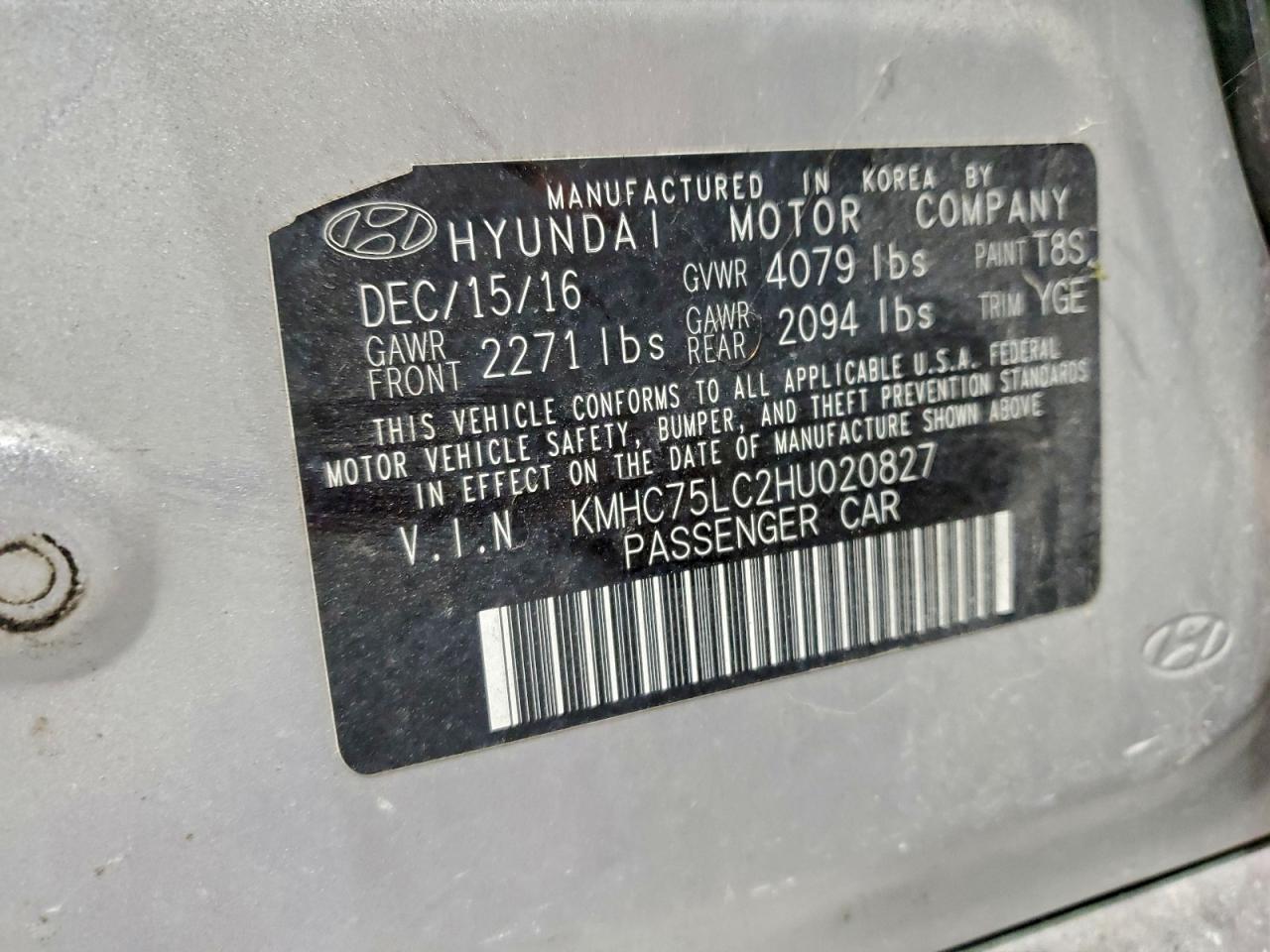 2017 HYUNDAI IONIQ SEL photo 12
