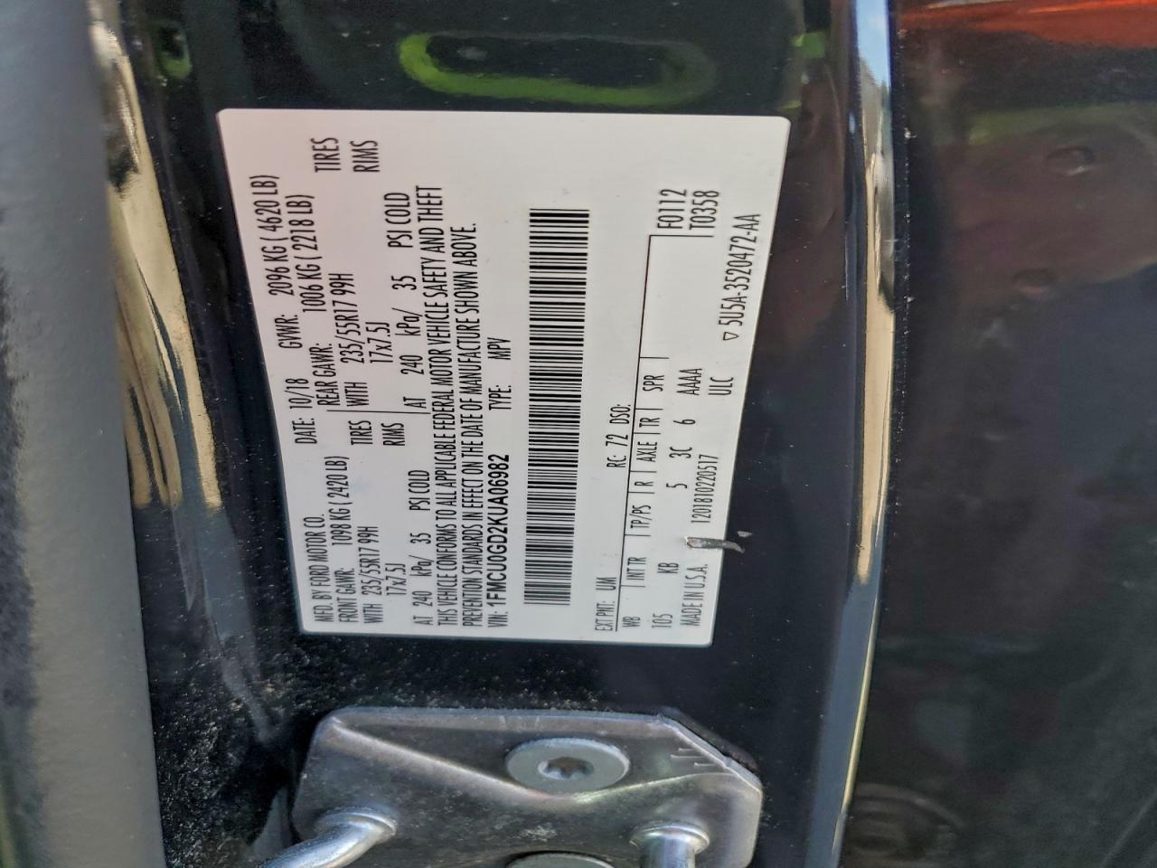 2019 FORD ESCAPE SE photo 13