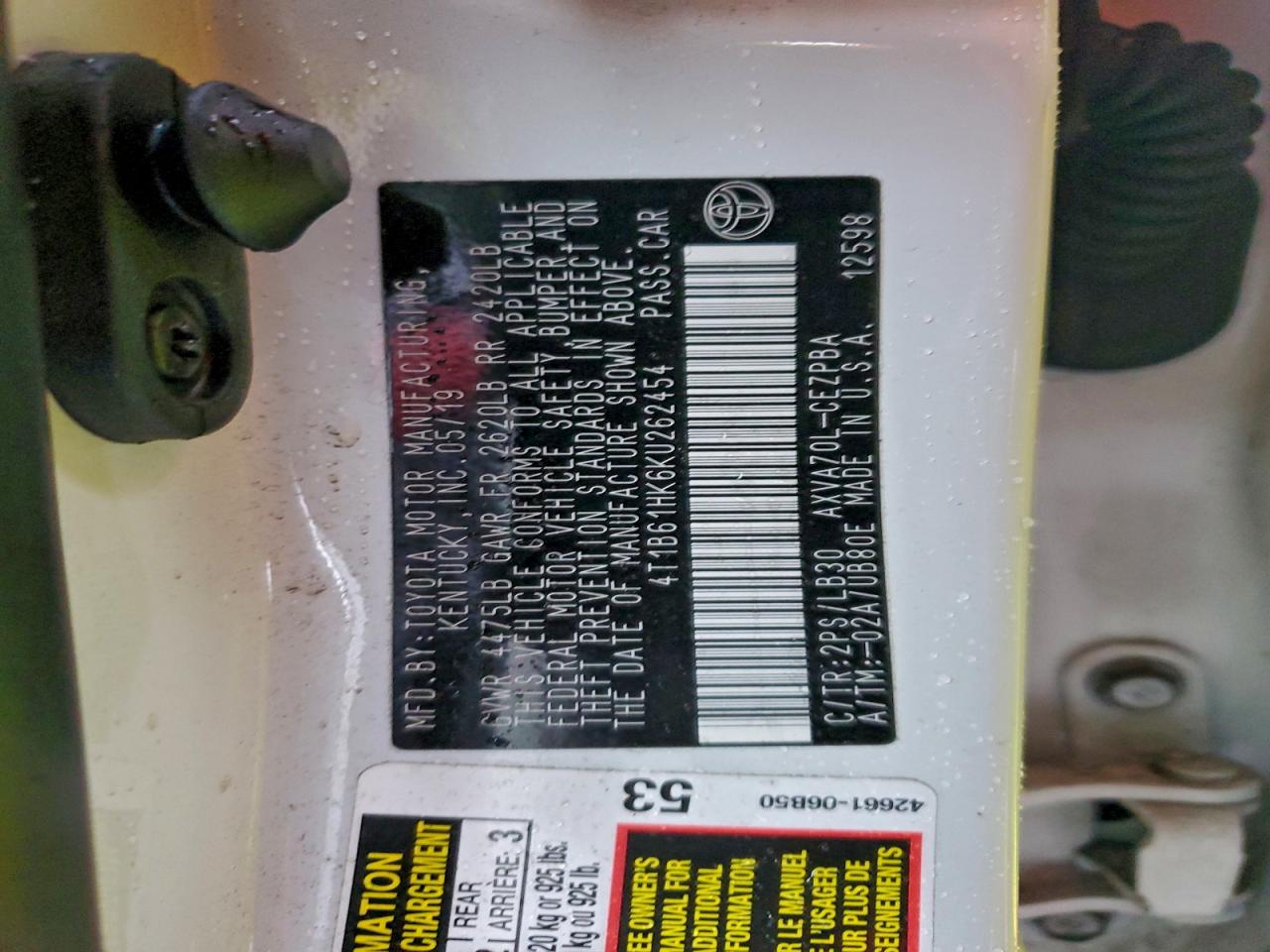 2019 TOYOTA CAMRY XSE photo 12