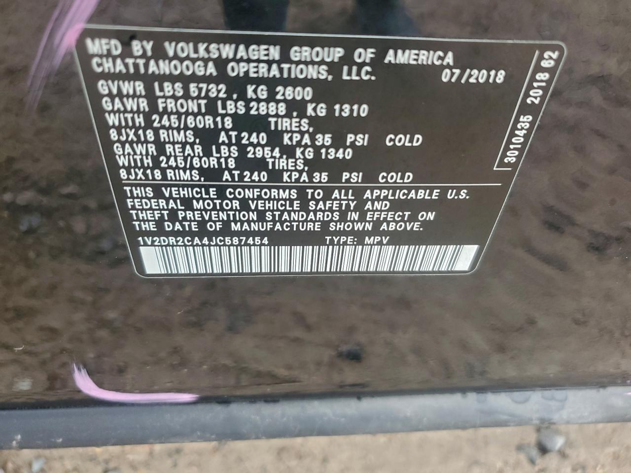 2018 VOLKSWAGEN ATLAS SE photo 14