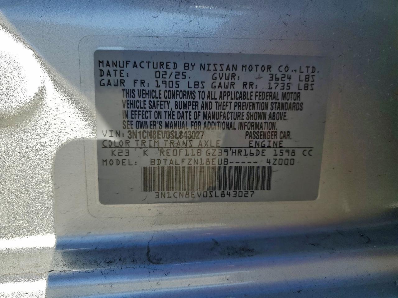 2025 NISSAN VERSA SV photo 12