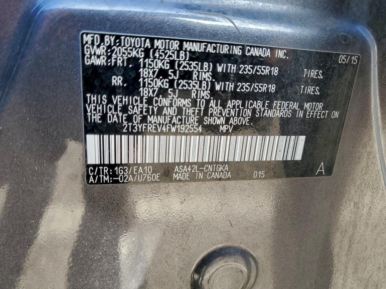 2015 TOYOTA RAV4 LIMITED photo 13