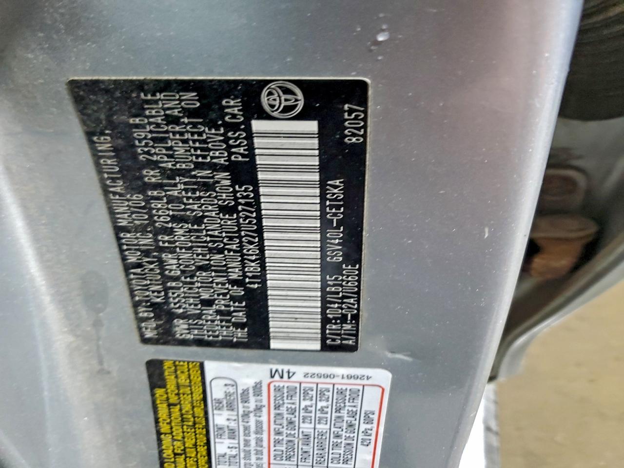 2007 TOYOTA CAMRY LE photo 12