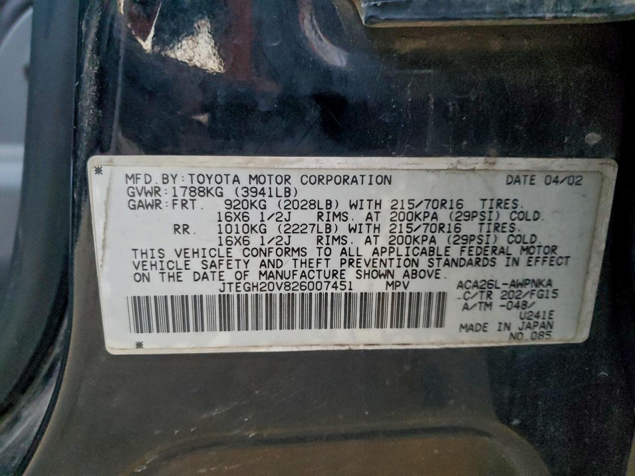 2002 TOYOTA RAV4 photo 13