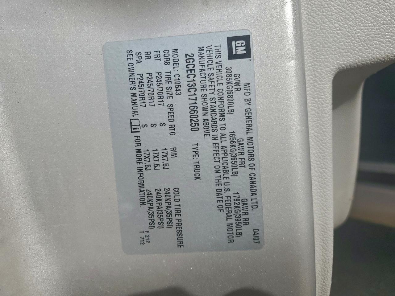 2007 CHEVROLET SILVERADO C1500 CREW CAB photo 12