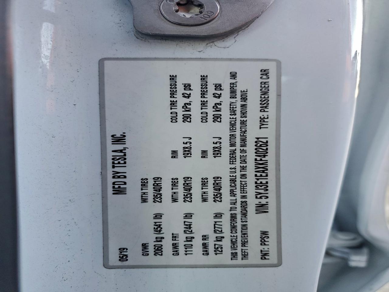 2019 TESLA MODEL 3 photo 34