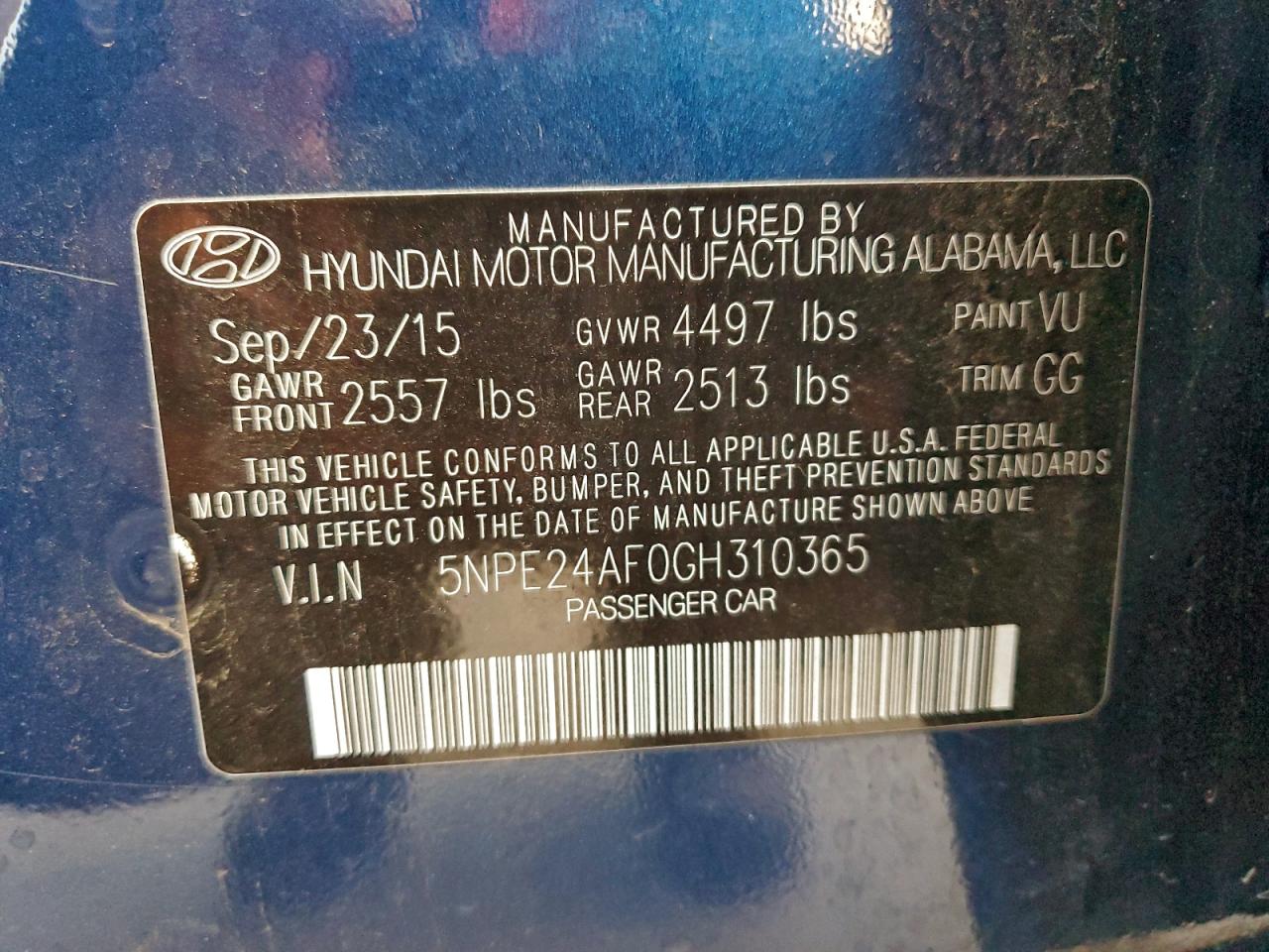 2016 HYUNDAI SONATA SE photo 23