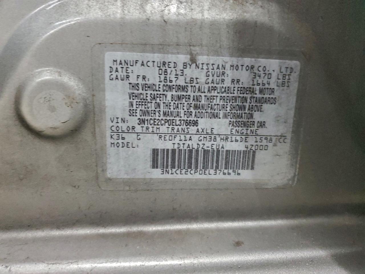 2014 NISSAN VERSA NOTE S photo 12
