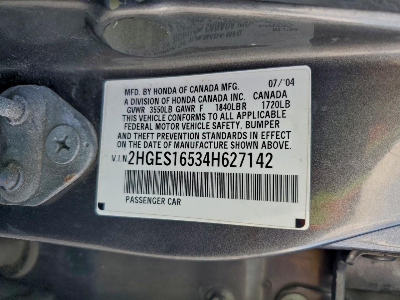 2004 HONDA CIVIC LX photo 13