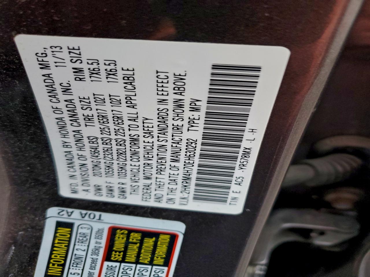 2014 HONDA CR-V EXL photo 37