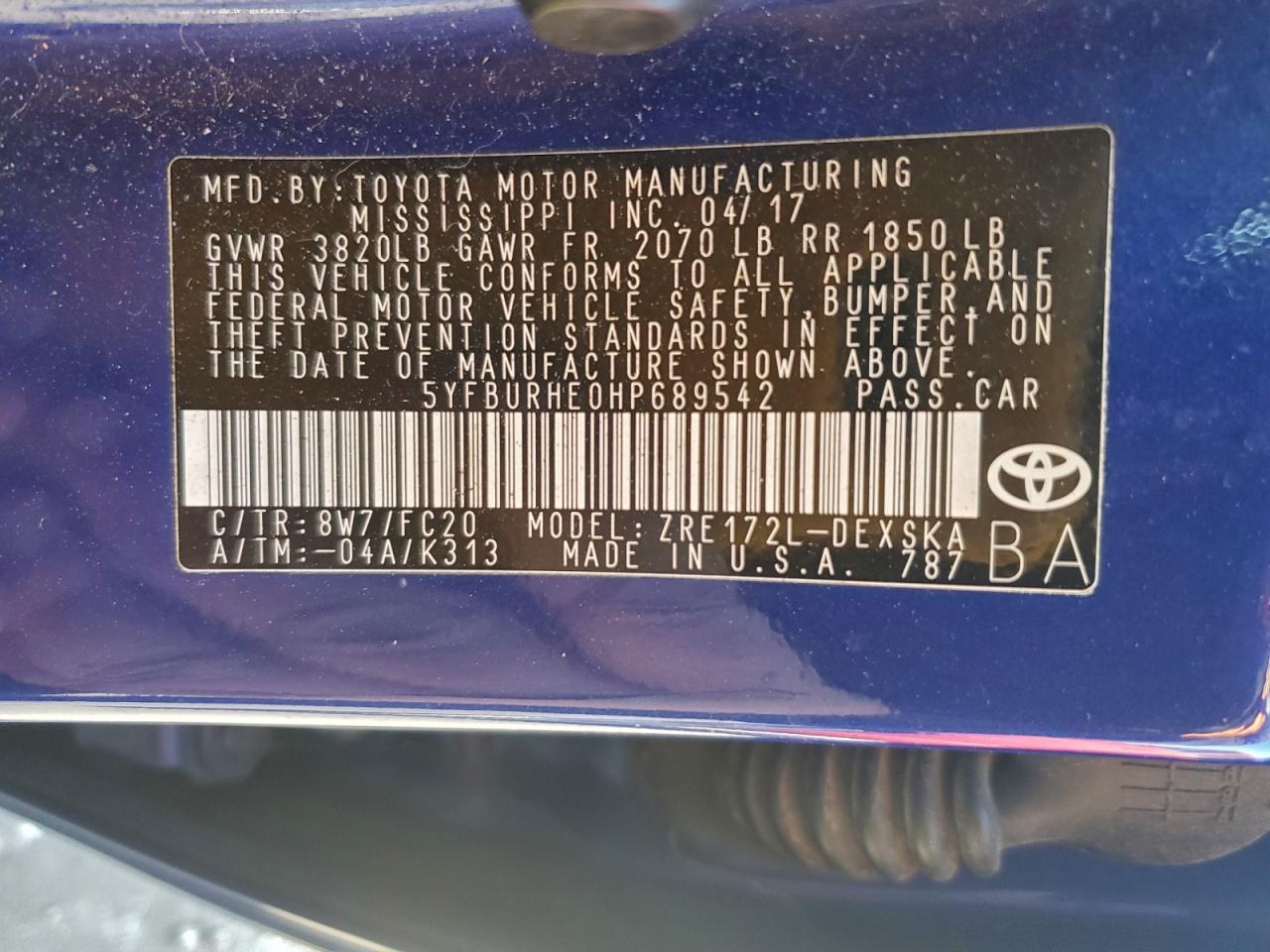 2017 TOYOTA COROLLA L photo 23