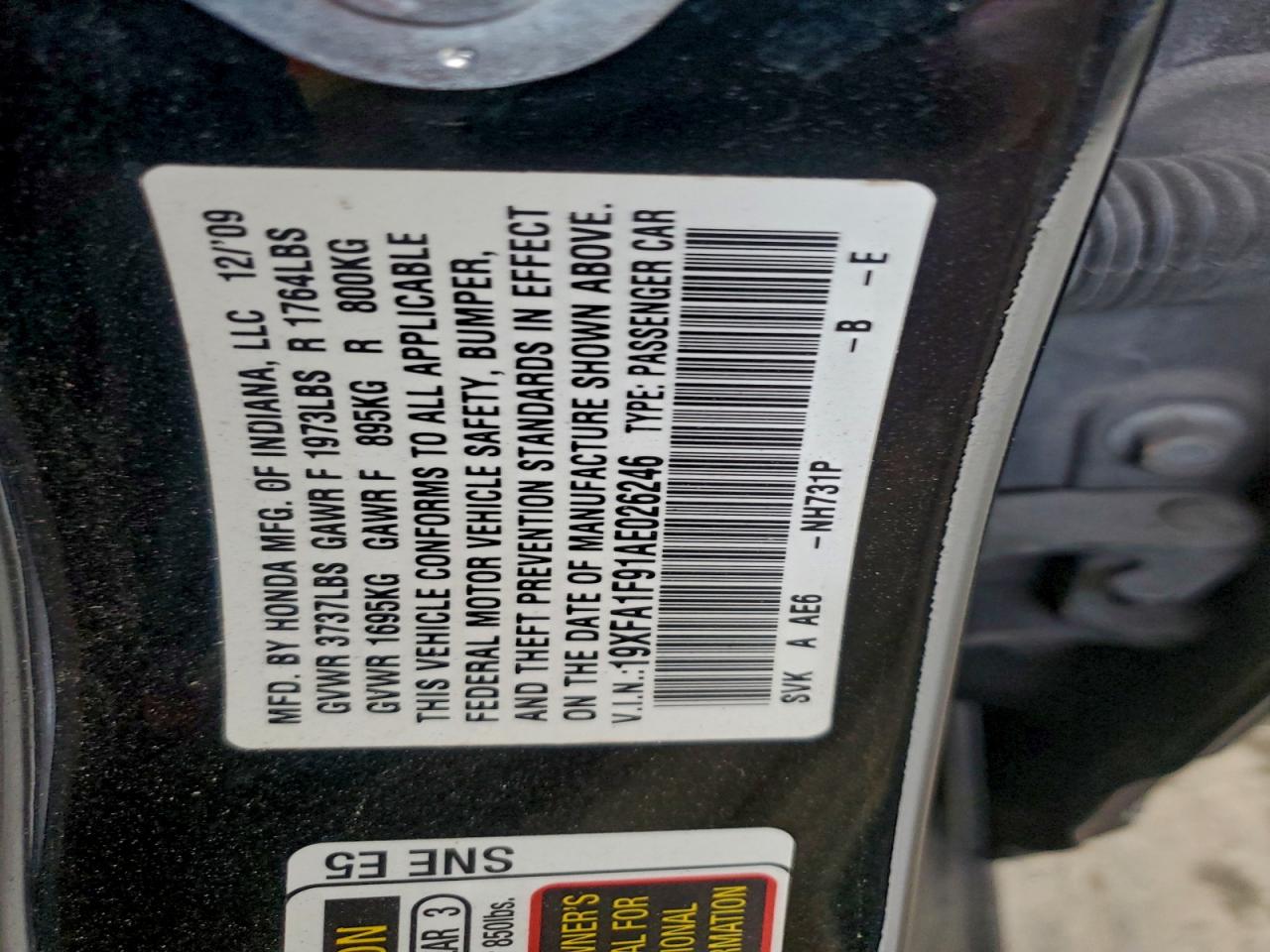 2010 HONDA CIVIC EXL photo 37