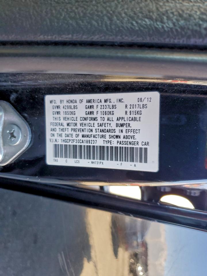 2012 HONDA ACCORD LX photo 23