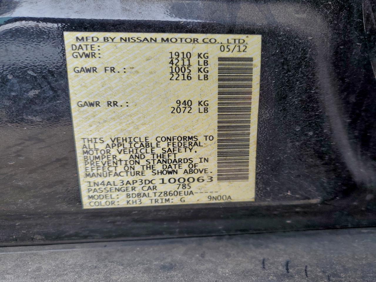 2013 NISSAN ALTIMA 2.5 photo 13