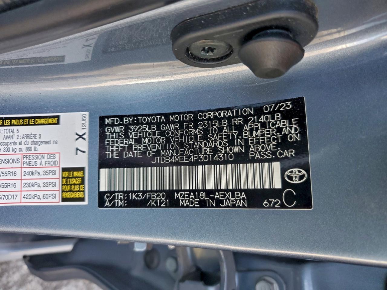2023 TOYOTA COROLLA LE photo 23