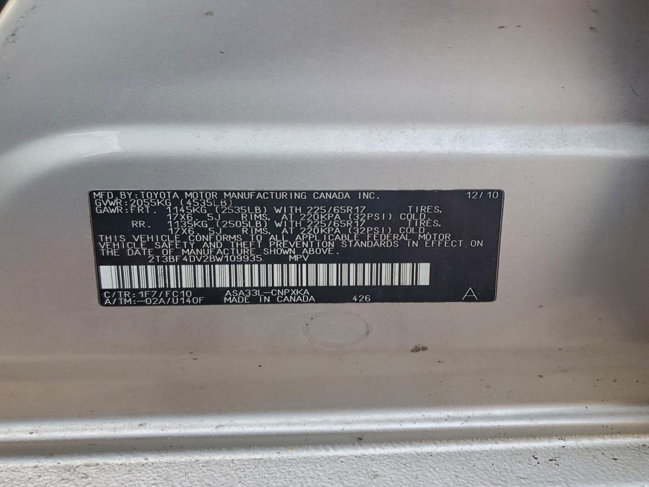 2011 TOYOTA RAV4 photo 13