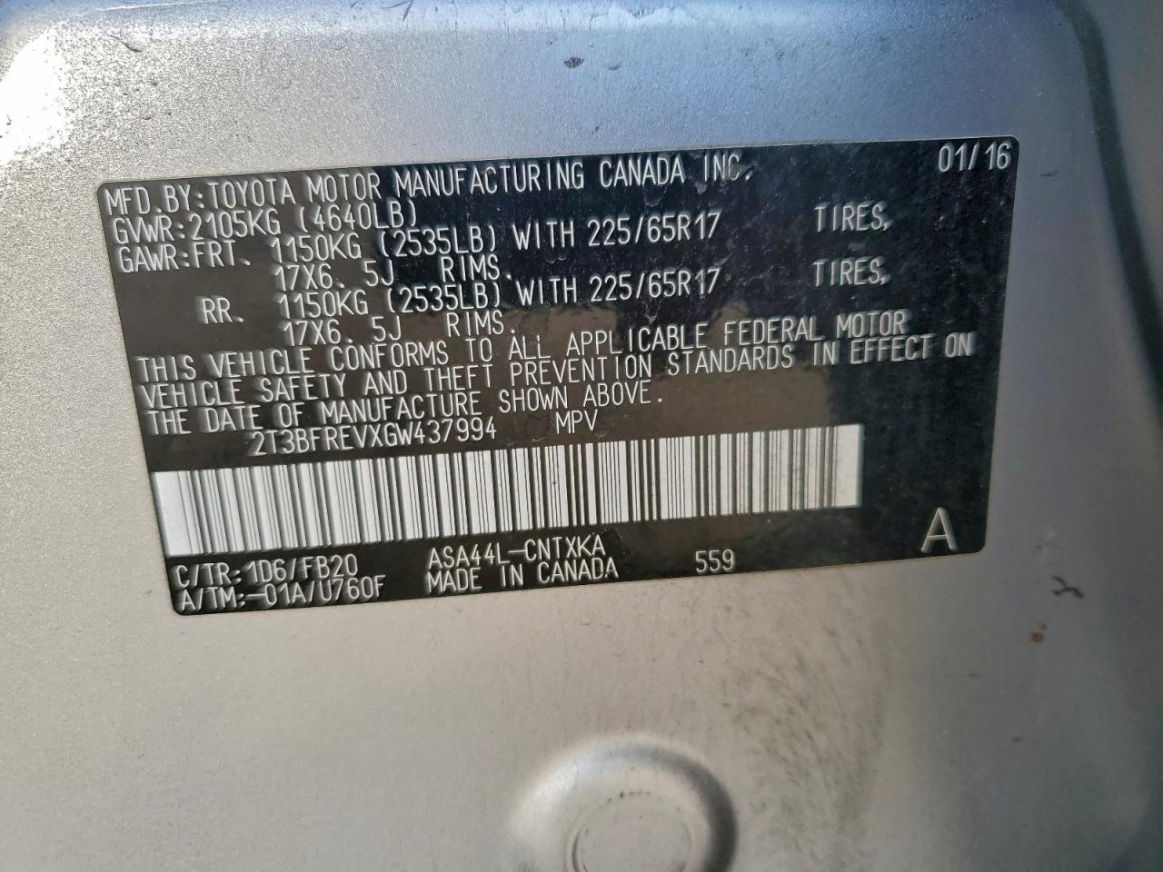 2016 TOYOTA RAV4 LE photo 13
