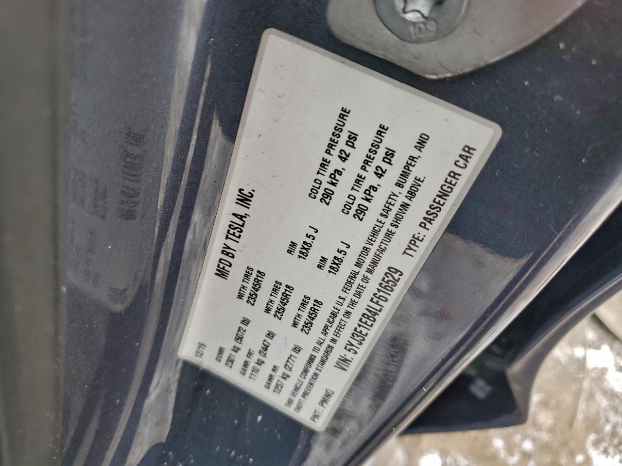 2020 TESLA MODEL 3 photo 13