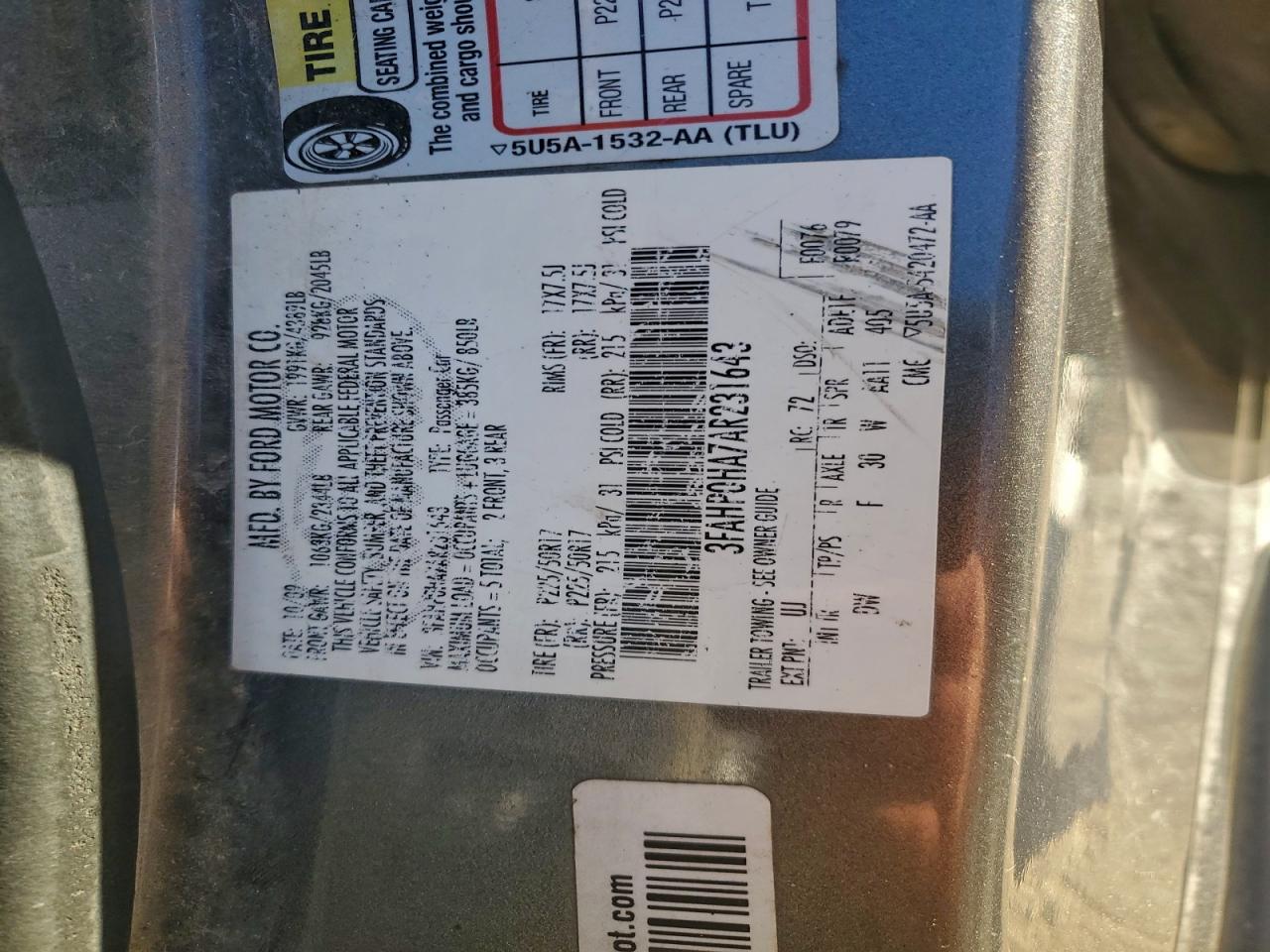 2010 FORD FUSION SE photo 12