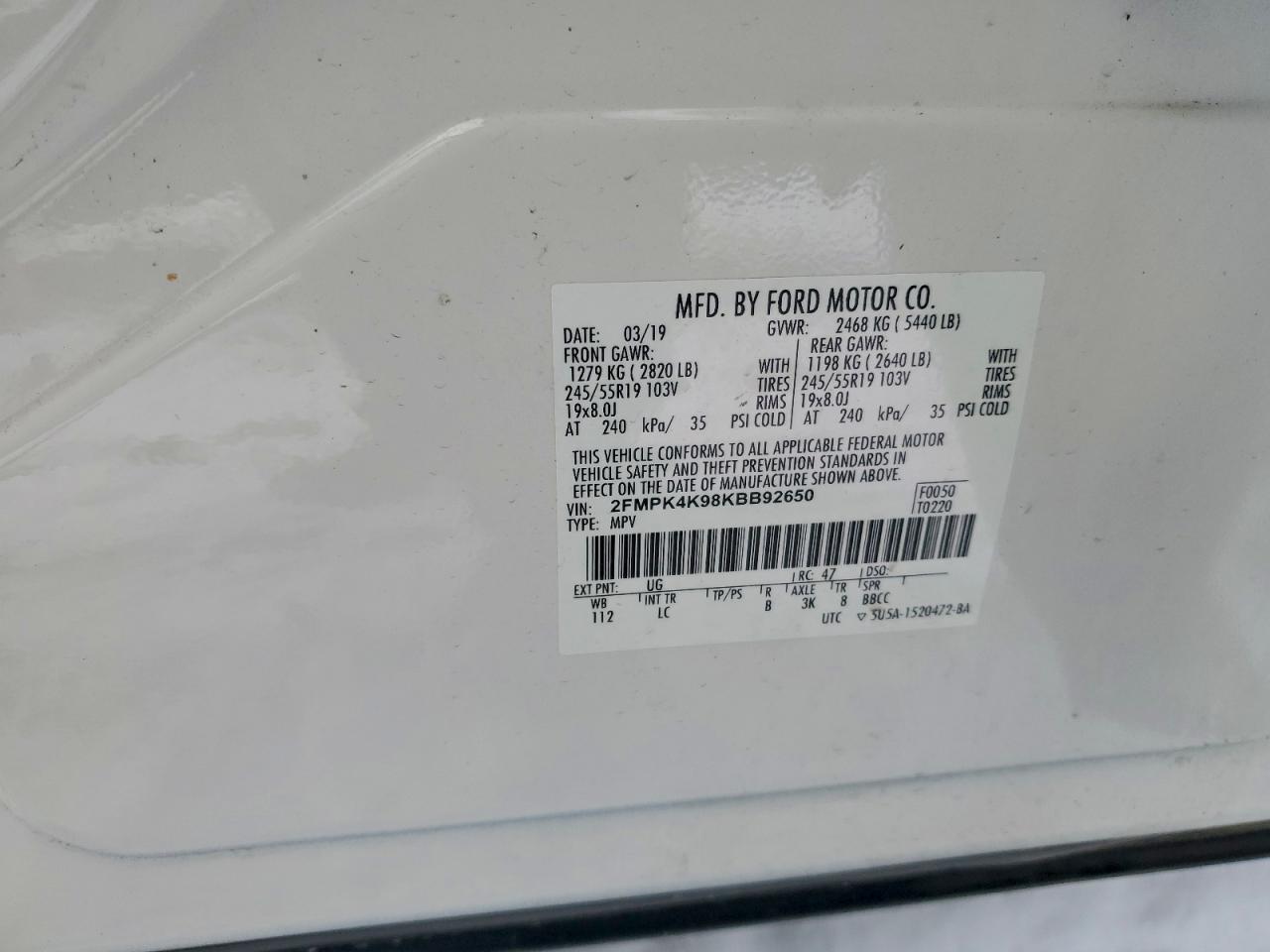 2019 FORD EDGE TITANIUM photo 13