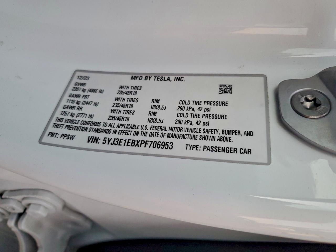 2023 TESLA MODEL 3 photo 23