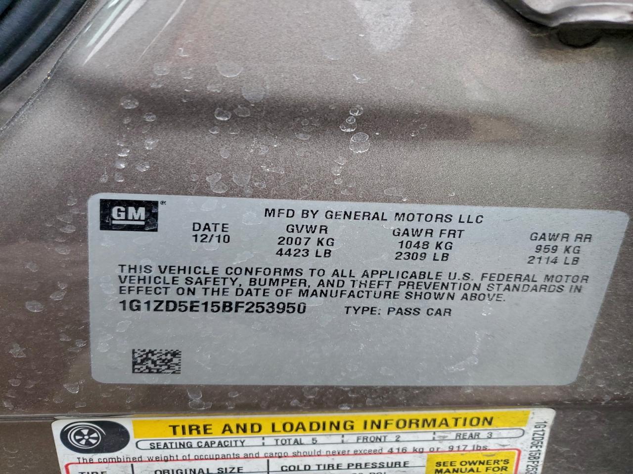 2011 CHEVROLET MALIBU 2LT photo 12