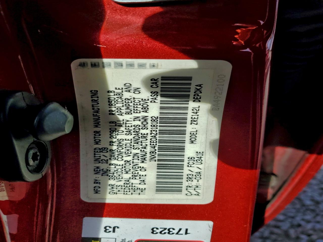 2010 TOYOTA COROLLA BASE photo 25