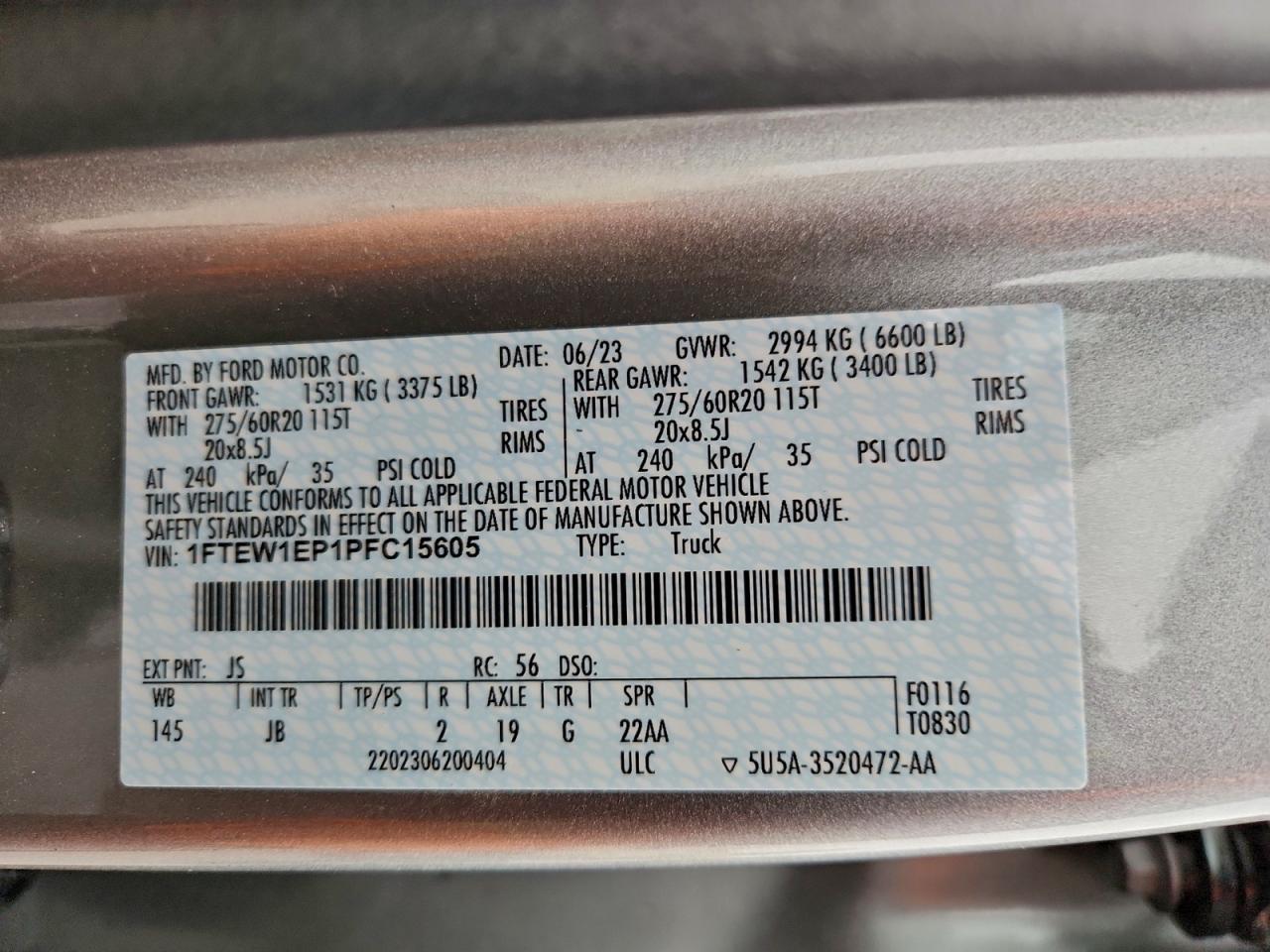 2023 FORD F150 SUPERCREW photo 12