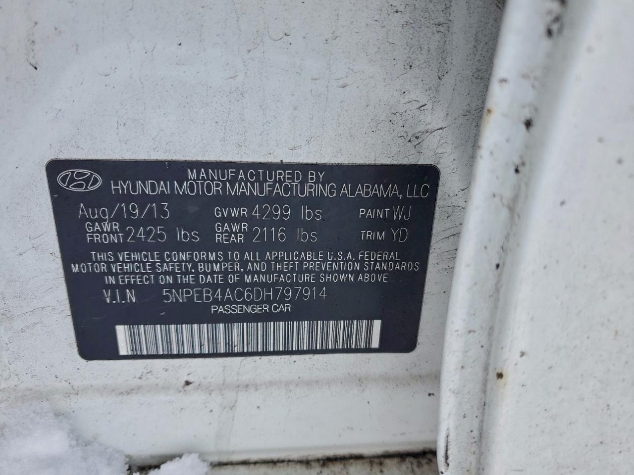 2013 HYUNDAI SONATA GLS photo 13