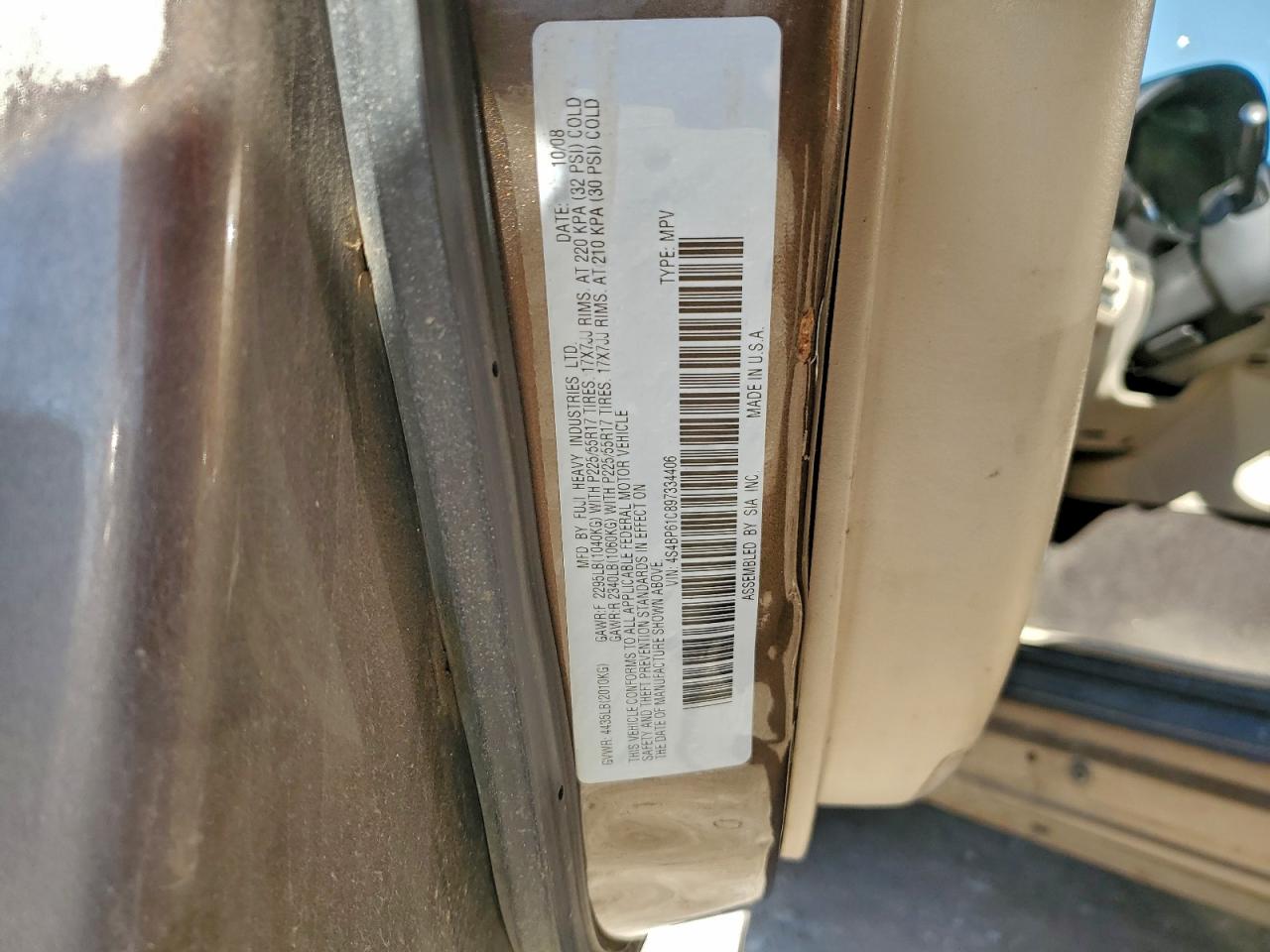 2009 SUBARU OUTBACK 2.5I photo 12