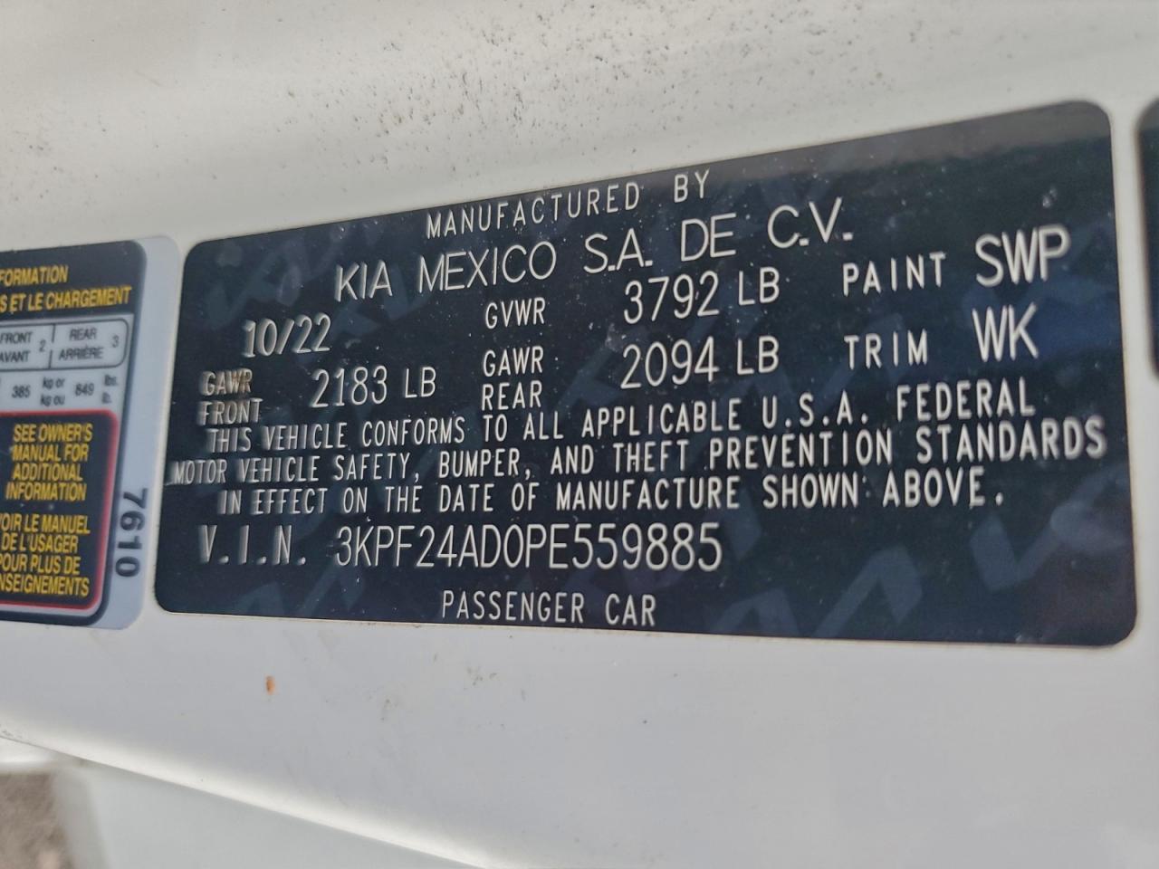 2023 KIA FORTE LX photo 12