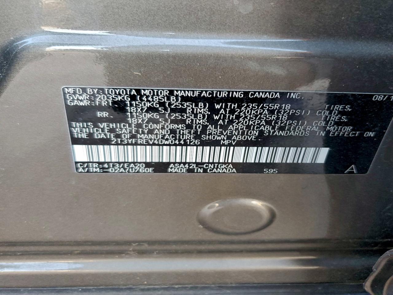 2013 TOYOTA RAV4 LIMITED photo 13