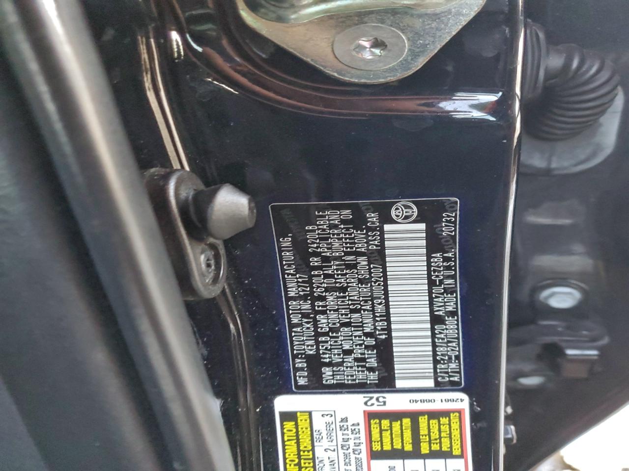 2018 TOYOTA CAMRY L photo 12