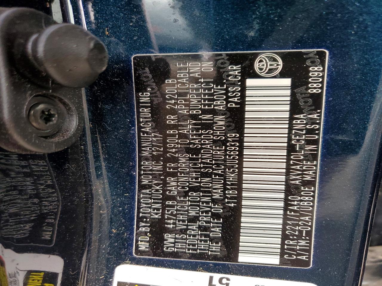 2018 TOYOTA CAMRY L photo 23