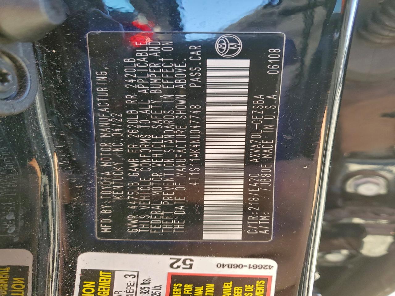 2022 TOYOTA CAMRY SE photo 37