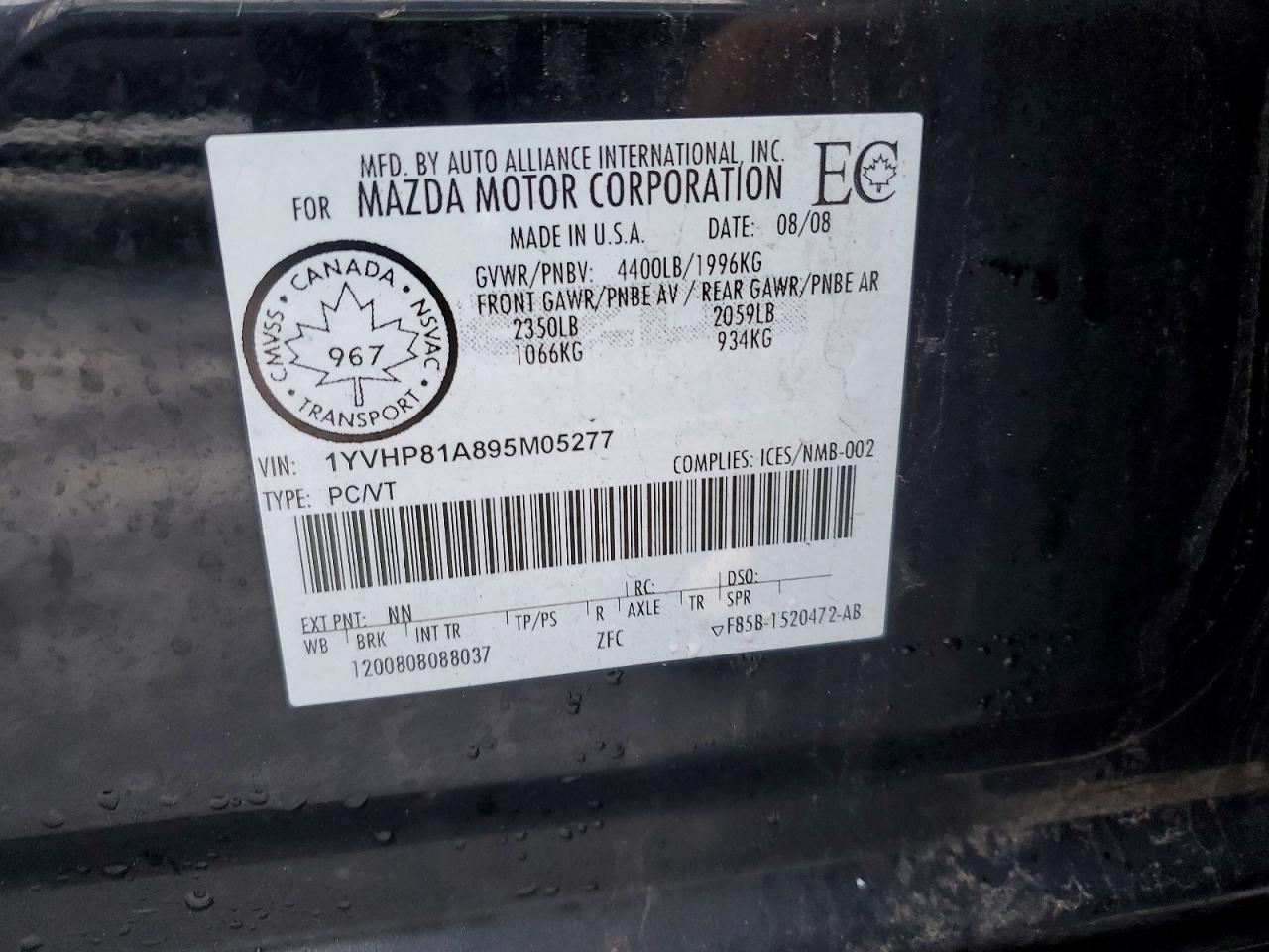 2009 MAZDA 6 I photo 25
