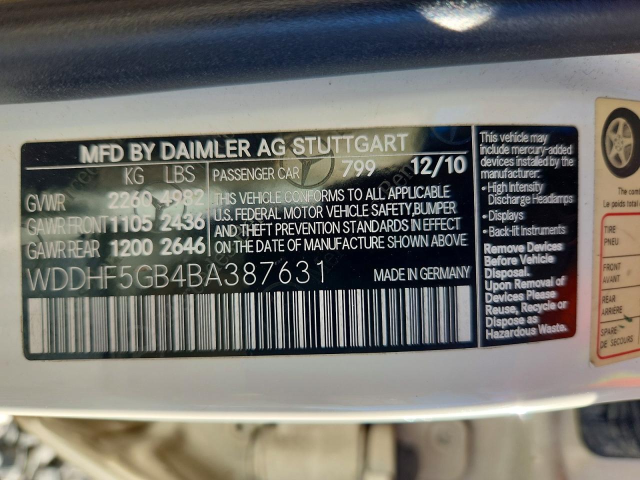 2011 MERCEDES-BENZ E 350 photo 25