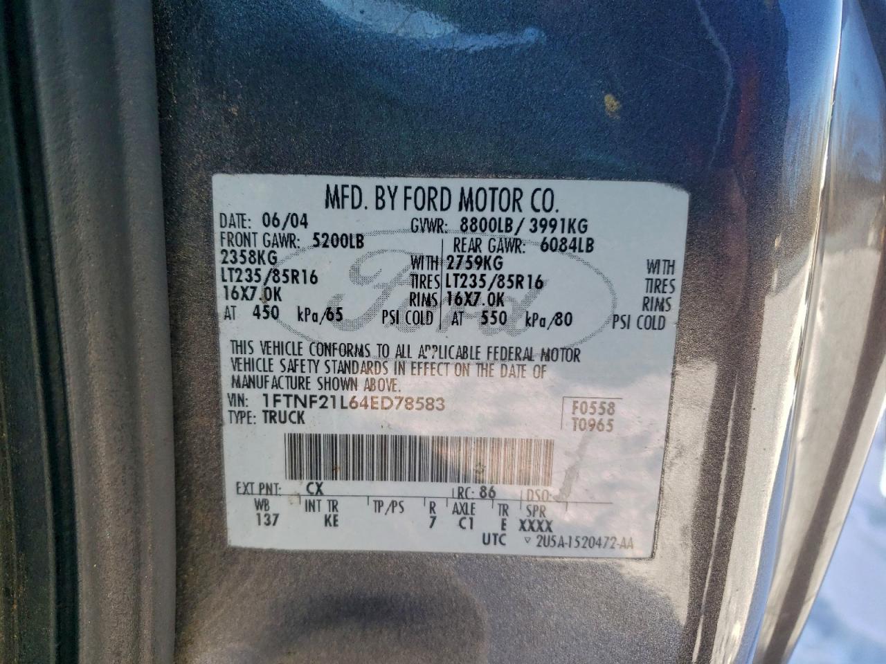 2004 FORD F250 SUPER DUTY photo 27