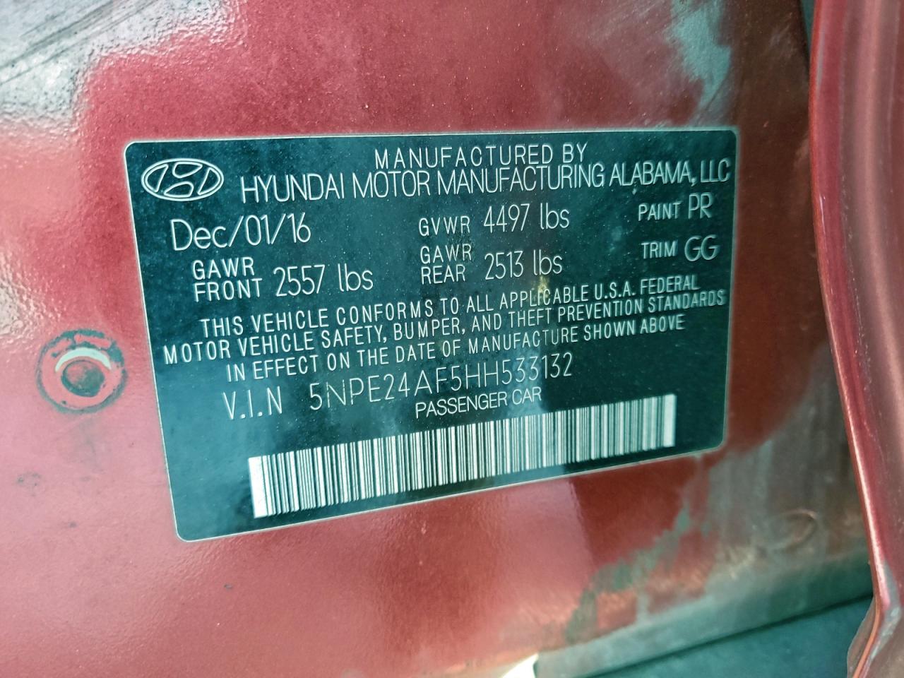 2017 HYUNDAI SONATA SE photo 34