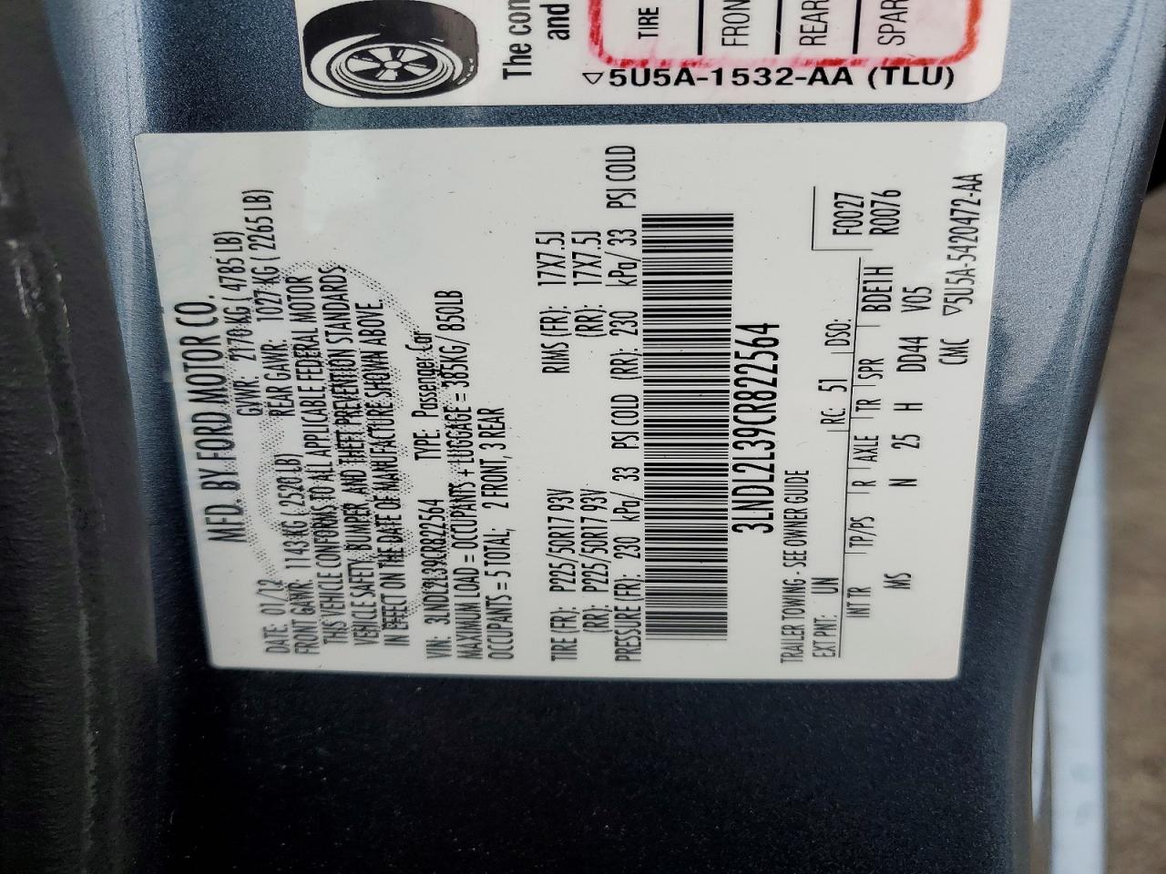 2012 LINCOLN MKZ HYBRID photo 12